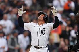 Detroit Tigers player celebrating